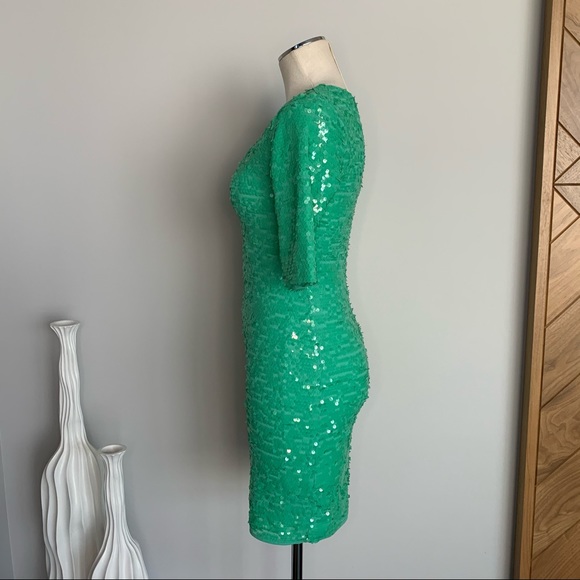 BCBG MAX Green Sequin Dress - Picture 2 of 4